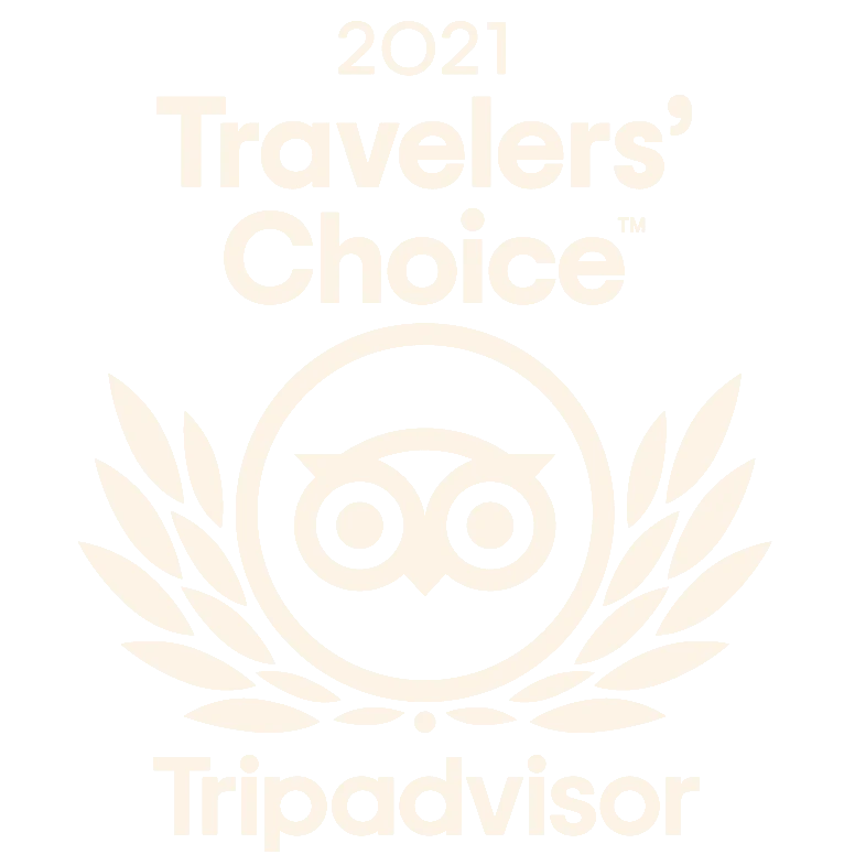 Official 2021 Travelers' Choice award logo, representing our status as a top-rated luxury hotel based on customer review